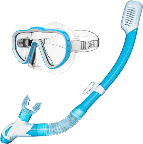 Kraken Aquatics Juego de máscara de buceo y esnórquel – Juegos de esnórquel seco y máscara de buceo para esnórquel y buceo – Kit de equipo de