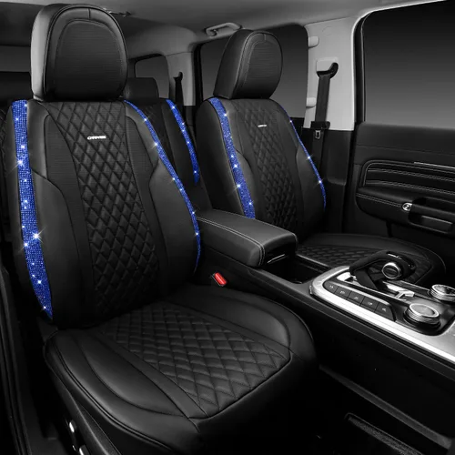 Miniatura 3 de Car Pass Funda de asiento trasero, brillantes, acolchadas, cuero napa, impermeable, transpirable, protector de ajuste universal para automóvil