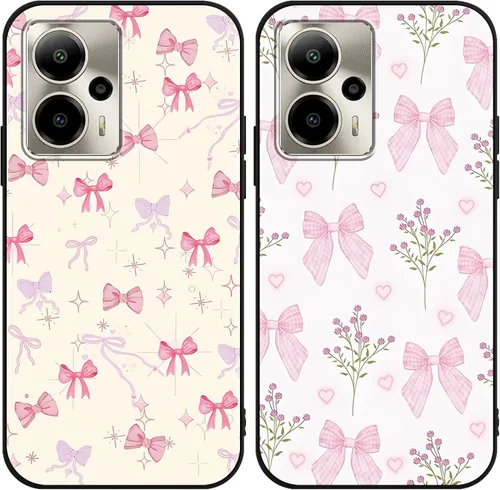 Miniatura 7 de Paquete de 2 Fundas de Teléfono con Lazo Rosa para Gabb Phone 4 6.1", Fundas con Patrón de Flores Florales con Lazo de Cinta Kawaii Lindo de Dibujos