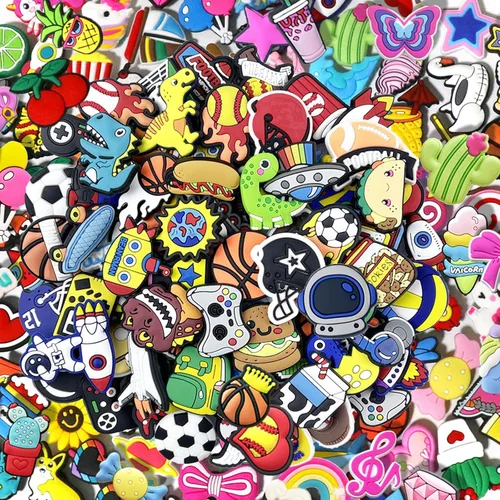 Miniatura 5 de 35, 50, 100 piezas aleatorias de PVC para zapatos, zapatos de jardín, bonitos dijes para zapatos, pulseras decorativas con diferentes diseños