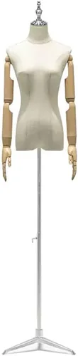 Miniatura 9 de Adjustable Female Mannequin Torso with Detachable Head & Arms - Medium Size Dress Form for Sewing, Tailoring, Jewelry Display - Perfect for Covers