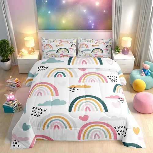 Miniatura 15 de Erosebridal Juego de edredón de zorro para niños, edredón de plumón de oso bosque, ciervo, para dormitorio de niños y niñas, juego de ropa de cama