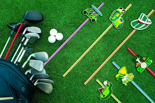 Miniatura 5 de 24 popotes rectos reutilizables con temática de golf para bolsas de regalo de fiesta de golf, popotes diarios, fiestas de cumpleaños, reuniones