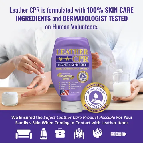 Miniatura 2 de Limpiador y acondicionador de cuero Leather CPR 18oz - Limpia, acondiciona, restaura y protege muebles de cuero, bolsos, asientos de coche