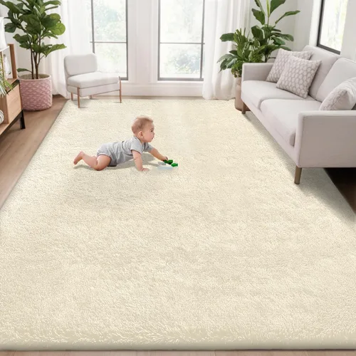 Miniatura 45 de Alfombra de pasillo 2x6 para dormitorio: Alfombras suaves de pelo largo lavables, pequeña alfombra de interior de felpa difusa para pasillo, junto a