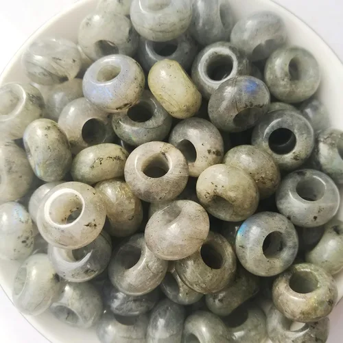 Miniatura 17 de 15 cuentas de cristal y piedras curativas de aventurina verde natural con agujeros grandes y piedras curativas, bricolaje de 0.236 pulgadas
