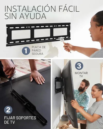 Miniatura 5 de Sanus Soporte de pared universal de perfil bajo con inclinación para televisores de 37" - 80" LED, LCD y plasma, elimina el deslumbramiento con 10º