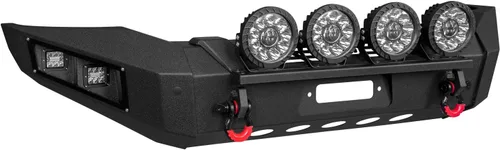 Miniatura 6 de Parachoques delantero de acero para Dodge Ram 1500 2006-2008 con placa de cabrestante y luces (textura negra)