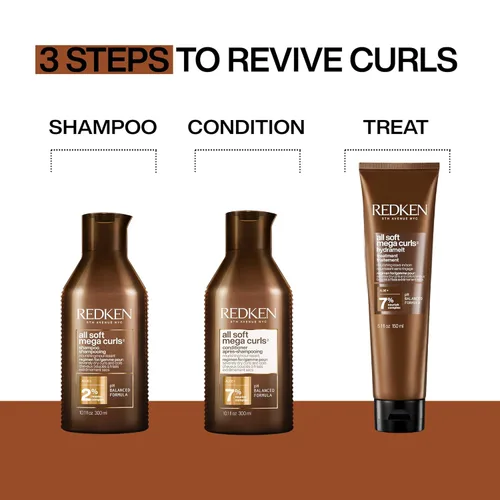 Miniatura 5 de Redken All Soft Mega Curls Hydramelt - Tratamiento sin enjuague para cabello rizado y rizado extremadamente seco, loción hidratante para el cabello