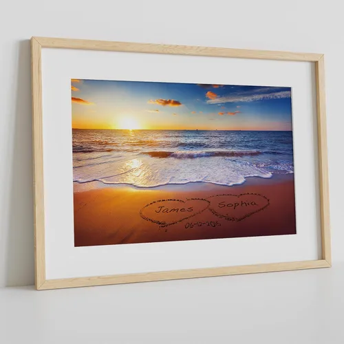 Miniatura 196 de Arte enmarcado de vacaciones con nombres de pareja en sillas de cubierta, regalo de amor perfecto para aniversario, boda. Con diferentes estilos