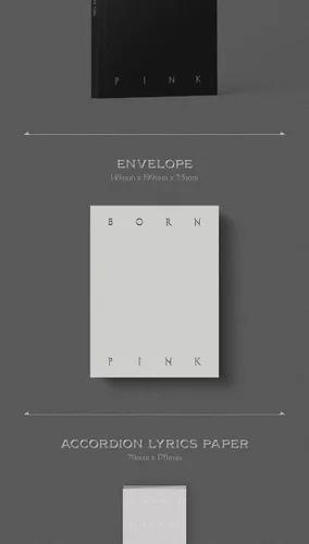 Miniatura 4 de BLACKPINK BORN PINK - 2º álbum de caja de álbum versión CD+Photobook+papel de letras de acordeón+tarjeta fotográfica grande+postal+película