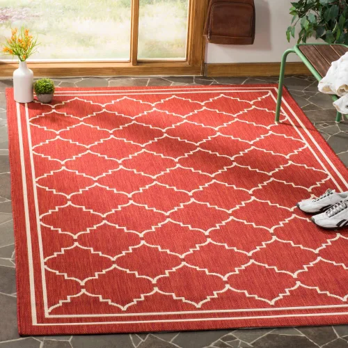 Miniatura 26 de SAFAVIEH Alfombra lavable para exteriores, colección Courtyard de 2.3 x 6.7 pies, color negro y crema, no desprende pelusa y de fácil limpieza
