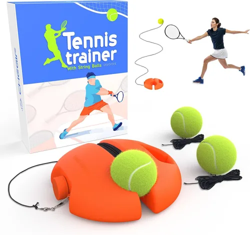 Miniatura 9 de Tennis Trainer Rebound Ball with 3 String Balls, Portable Tennis Training Tool Suitable for Beginners Sport Exercise-Blue