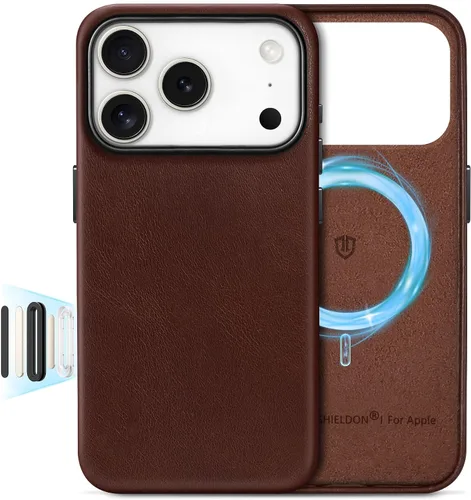 Miniatura 47 de SHIELDON Funda de cuero genuino para iPhone 17 Pro Max de 6.9 pulgadas 2025, [botón de la cámara actualizado], compatible con Magsafe, carga Azul