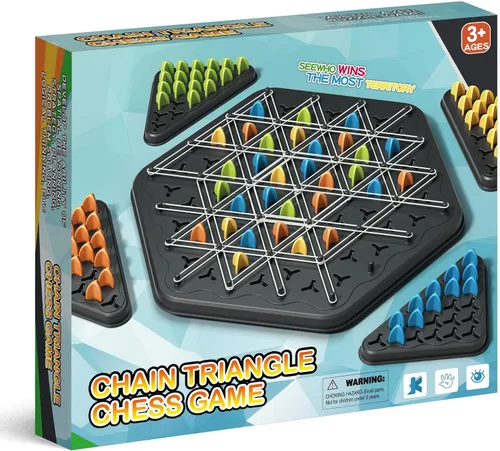 Juego de Ajedrez Triangular en Cadena, Juego de Ajedrez Geométrico, Juegos de Mesa para Noche Familiar, Juegos Familiares para Niños y Adultos, 2 a