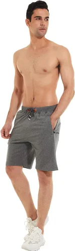 Miniatura 6 de QPNGRP - Pantalones cortos para hombre con cierre de cordón, cintura elástica