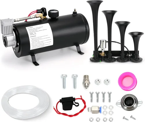 Miniatura 11 de PTNHZ Bomba de Tanque de Compresor de Aire DC 12V MAX 150PSI con Tanque de 3 Litros 0.8 Galones Para Tren, Camión, Barco, Camioneta, Autocaravana.