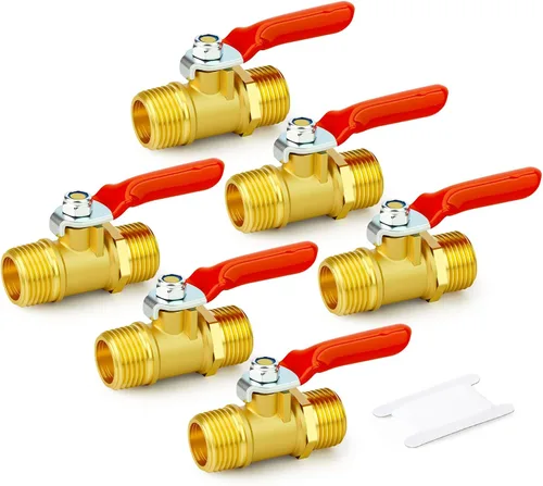 Miniatura 24 de GASHER Mini válvula de bola de latón de 1/2 pulgada, válvula de cierre, accesorio de tubería de rosca FNPT de 1/2 pulgada