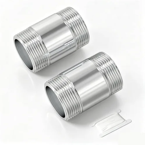 Miniatura 27 de TAISHER 2 accesorios de tubería de acero inoxidable, 1/2 "NPT x 1/2" NPT macho roscado, tubo fundido de pezón de 6 pulgadas de longitud
