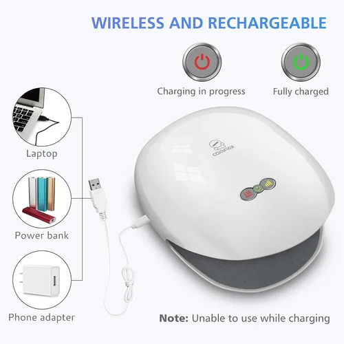 Miniatura 9 de COMFIER masajeador inalámbrico de manos con calor, 3 niveles de compresión de aire y calefacción, masajeador de manos recargable para aliviar
