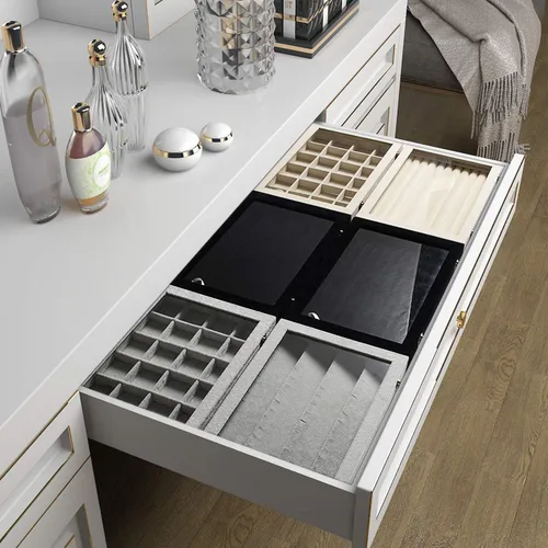 Miniatura 8 de Frebeauty Bandeja organizadora de anillos y aretes con tapa transparente, 10 ranuras de terciopelo, caja de almacenamiento de joyas con tapa