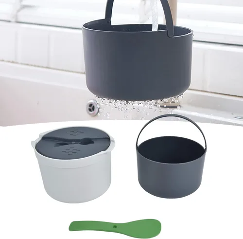 Miniatura 7 de Olla de arroz para microondas, material PP de grado alimenticio, olla de 6 tazas, 2 L, vaporera multifuncional con tapa de cuchara de arroz, colador