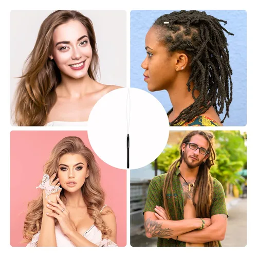 Miniatura 8 de WLLHYF 10 piezas de extensión de cabello, enhebrador de aguja, gancho de tracción, herramientas de extensión de cabello, micro anillos, nano