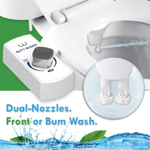 Miniatura 2 de BUTT BUDDY Duo - Accesorio para asiento de inodoro de bidé y rociador de agua dulce
