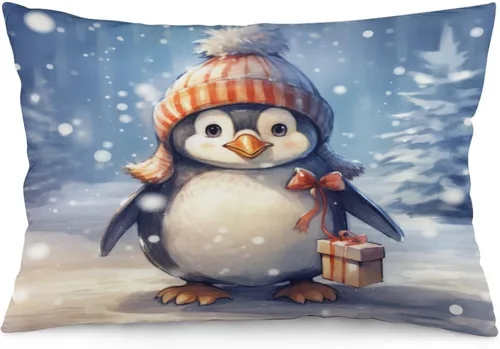 Miniatura 24 de Fundas de almohada de primavera con bonitos muñecos de nieve, fundas de almohada rústicas para vacaciones, funda de almohada tamaño Queen