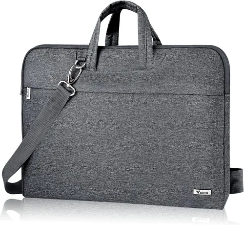 Miniatura 14 de Voova - Bolso de hombro para laptop de 14, 15, 15.6, 17, y 17.3 pulgadas, funda de transporte, maletín cruzado con correa Negro