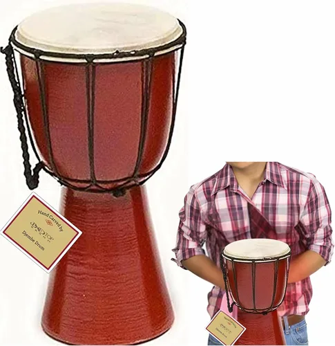 Drum Djembe es una cuerda de piel de cabra cubierta de cáliz africano tambor tocado por manos estilo África occidental jembe para tambores círculo y