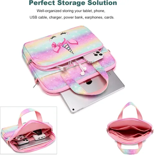 Miniatura 6 de Funda de transporte para tableta infantil Octsky - Bolsa protectora de 12.5 pulgadas con correa para el hombro, forro suave