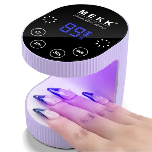 Miniatura 14 de MEKK Mini luz UV inalámbrica para uñas de gel – Mini lámpara de uñas LED UV recargable de 24 W con control táctil y sensor automático, pequeña