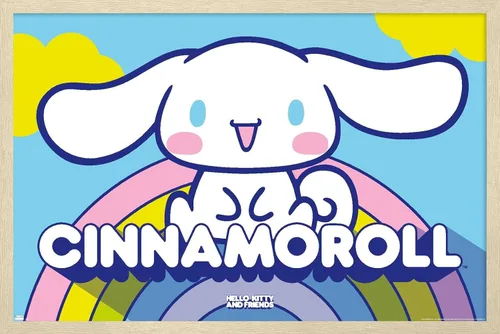 Miniatura 15 de Hello Kitty and Friends: 22 Over The Rainbow - Póster de pared de Cinnamoroll, 22.4 pulgadas de largo x 14.7 pulgadas de ancho, versión enmarcada