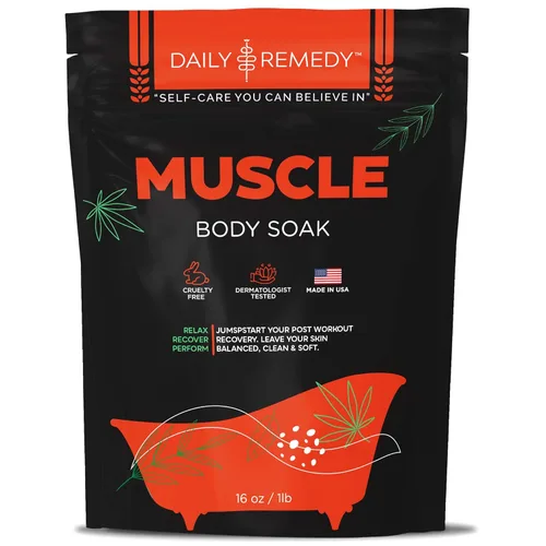 DAILY REMEDY Remoja corporal con sal de Epsom para alivio muscular, fabricado en Estados Unidos, para dolores corporales profundos, dolor muscular,