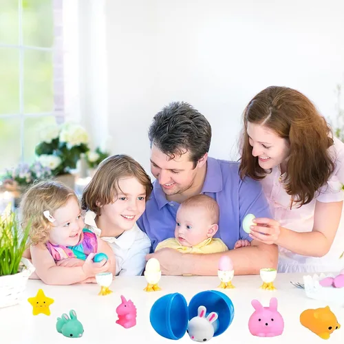 Miniatura 4 de 24 huevos de Pascua rellenos de juguetes esponjosos, rellenos de cesta de Pascua para niños y niñas, relleno de huevos de Pascua de plástico, cosas