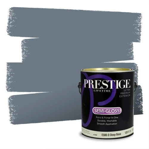 Miniatura 110 de Pintura Exterior + imprimación PRESTIGE, todo-en-uno, 1 galón, acabado mate, color comparable al Valspar* Royal Gray* VS151-Gris real