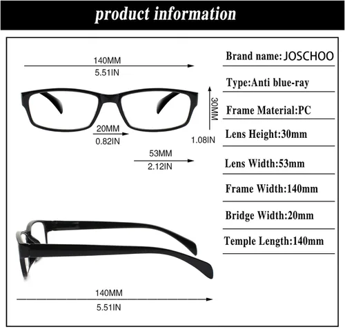 Miniatura 2 de JOSCHOO Gafas de lectura para computadora para mujeres y hombres, paquete de 6 lectores de bisagra de resorte con bloqueo de luz azul