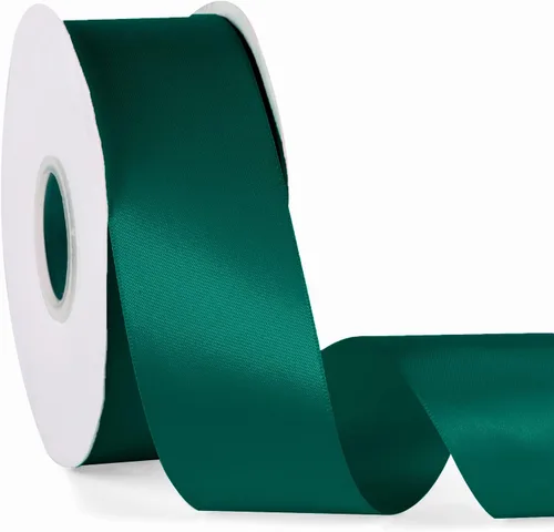 Miniatura 122 de Cinta de satén verde manzana de doble cara de 1-1/2 pulgadas x 50 yardas, cinta continua de poliéster de alta densidad para envolver regalos, bodas