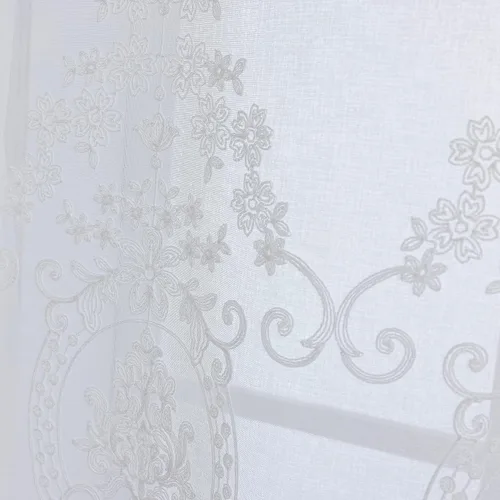 Miniatura 6 de Cortinas romanas transparentes con lazo para baño, cortina semitransparente con bolsillo para barra para cocina, cortina bordada para habitación