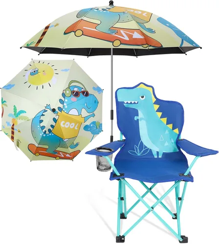 Miniatura 9 de KABOER Silla plegable para césped y camping para niños con portavasos y bolsa de transporte, sillas de camping para niños rosado sirena