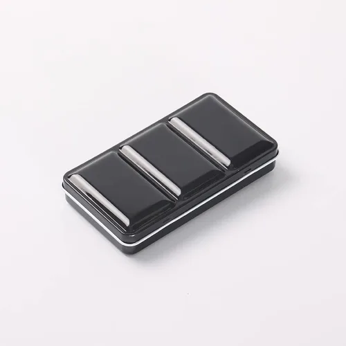 Miniatura 6 de Jinberry Lata de acuarela de metal con paleta de mezcla plegable, paleta de acuarela vacía multifuncional con sartenes, paleta de bandeja de pintura