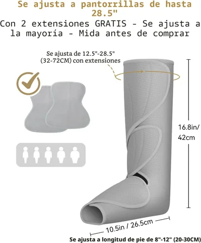 Miniatura 2 de FIT KING - Masajeador de piernas por compresión de aire para circulación para aliviar el dolor, la hinchazón, el edema, el SPI, regalo ideal