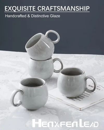 Miniatura 3 de Juego de tazas grandes de café de 4 a 20 onzas con asa para café con leche, cereales, té, cacao, leche, regalo de tazas de Navidad de Acción