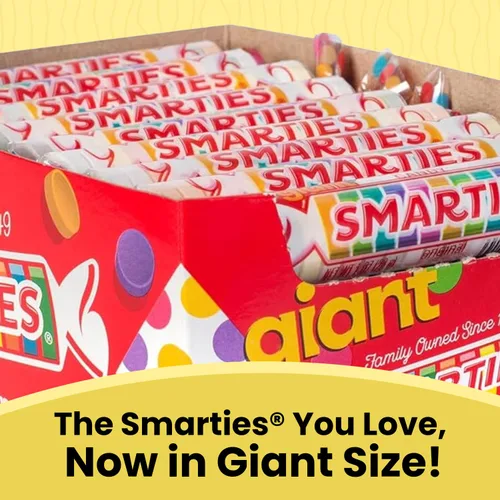 Miniatura 4 de Smarties Paquete variado de caramelos, caja de rollos gigantes de 34 onzas, 36 rollos, doble Lollies Mega 24 unidades, sin gluten y vegano, sin maní