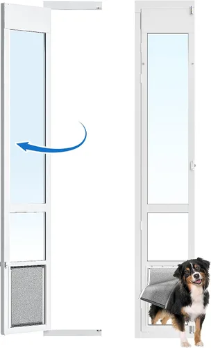 Miniatura 11 de Puerta grande para perros para puerta de vidrio deslizable, puerta para mascotas que se puede abrir para puertas de vidrio deslizables, todo