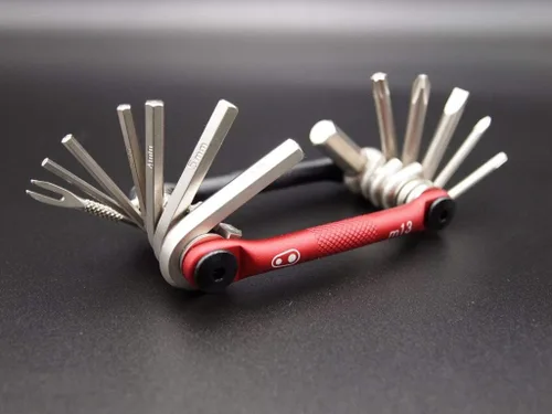 Miniatura 3 de Crankbrothers Herramienta multiherramienta M 5 para bicicleta, multiherramienta MTB negro y rojo, 5 herramientas de bicicleta (herramienta 5 en 1)
