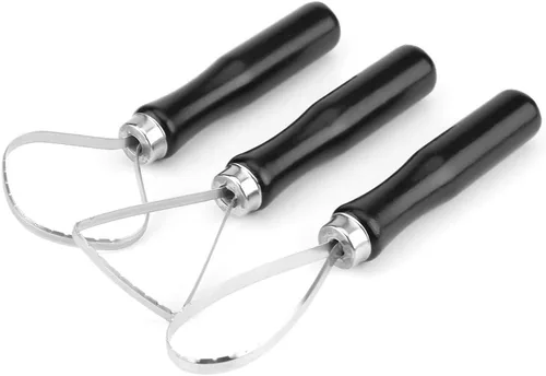 Herramienta de cerámica grande del lazo de cerámica de las herramientas de escultura de la arcilla de 3pcs con el alambre plano de acero