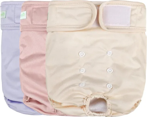 Miniatura 21 de wegreeco - Pañales lavables y reutilizables para perros (patrón elegante), pañales para perras, paquete de 3 (elegante, talla XL)