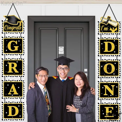 Miniatura 8 de KatchOn, Cartel de puerta de graduación con texto en inglés «Congrats Grad» de 59 pulgadas, sin bricolaje Cartel de puerta de graduación «I'm